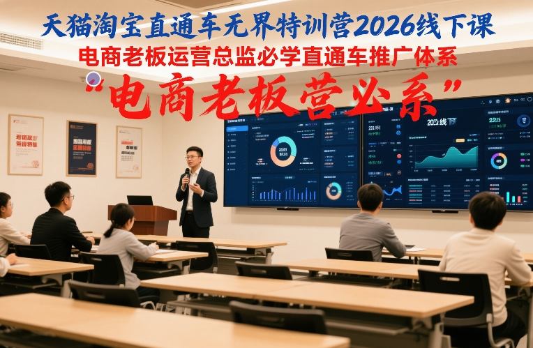 天猫淘宝直通车无界特训营2026线下课，电商老板运营总监必学直通车推广体系-来友网创