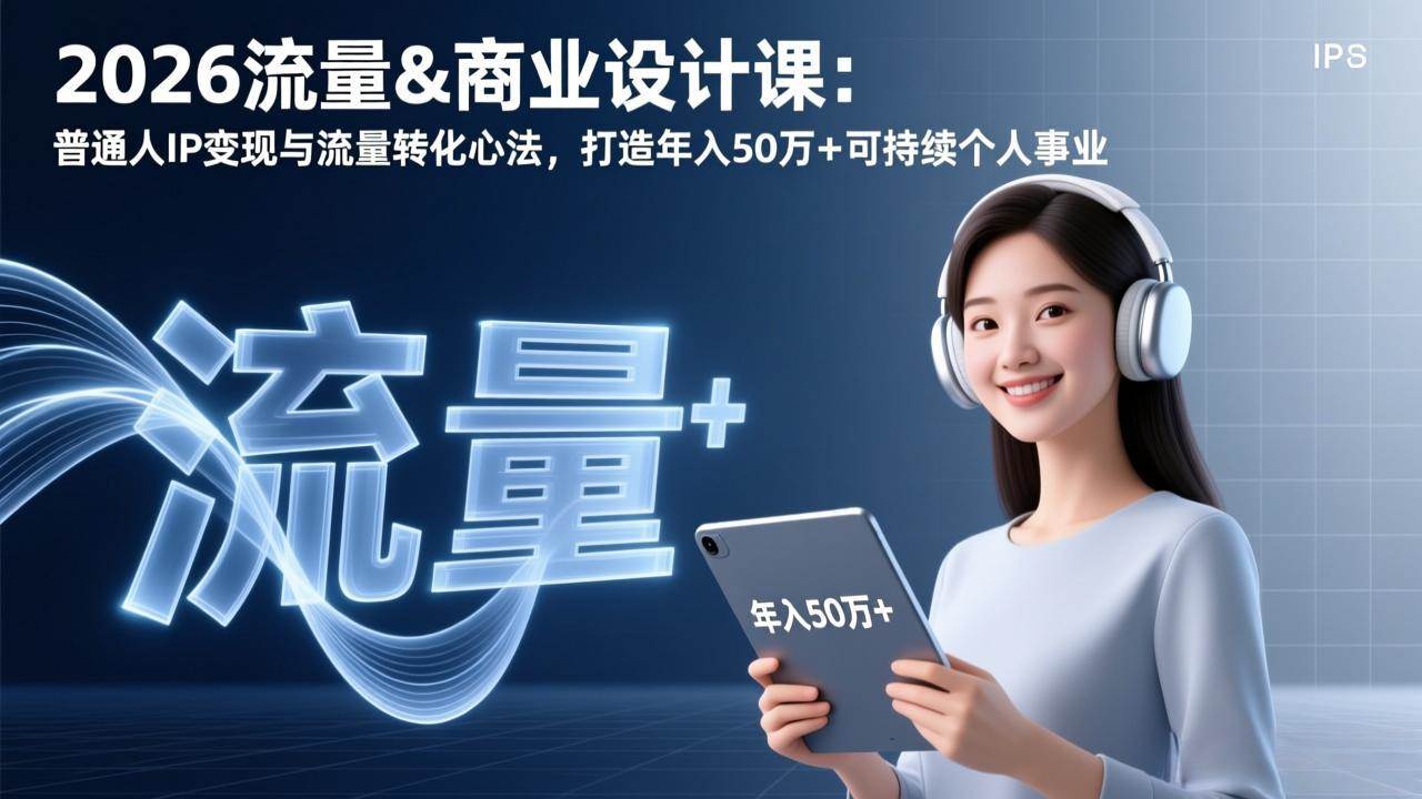（17246期）2026流量&商业设计课：普通人IP变现与流量转化心法，打造年入50万+可持续个人事业-来友网创