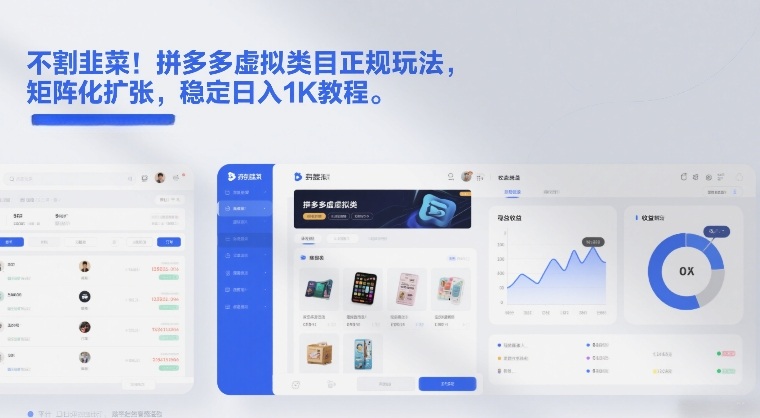 不割韭菜！拼多多虚拟类目正规玩法，矩阵化扩张，稳定日入1K教程【揭秘】-来友网创