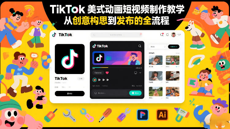 TikTok美式动画短视频制作教学，从创意构思到发布的全流程-来友网创