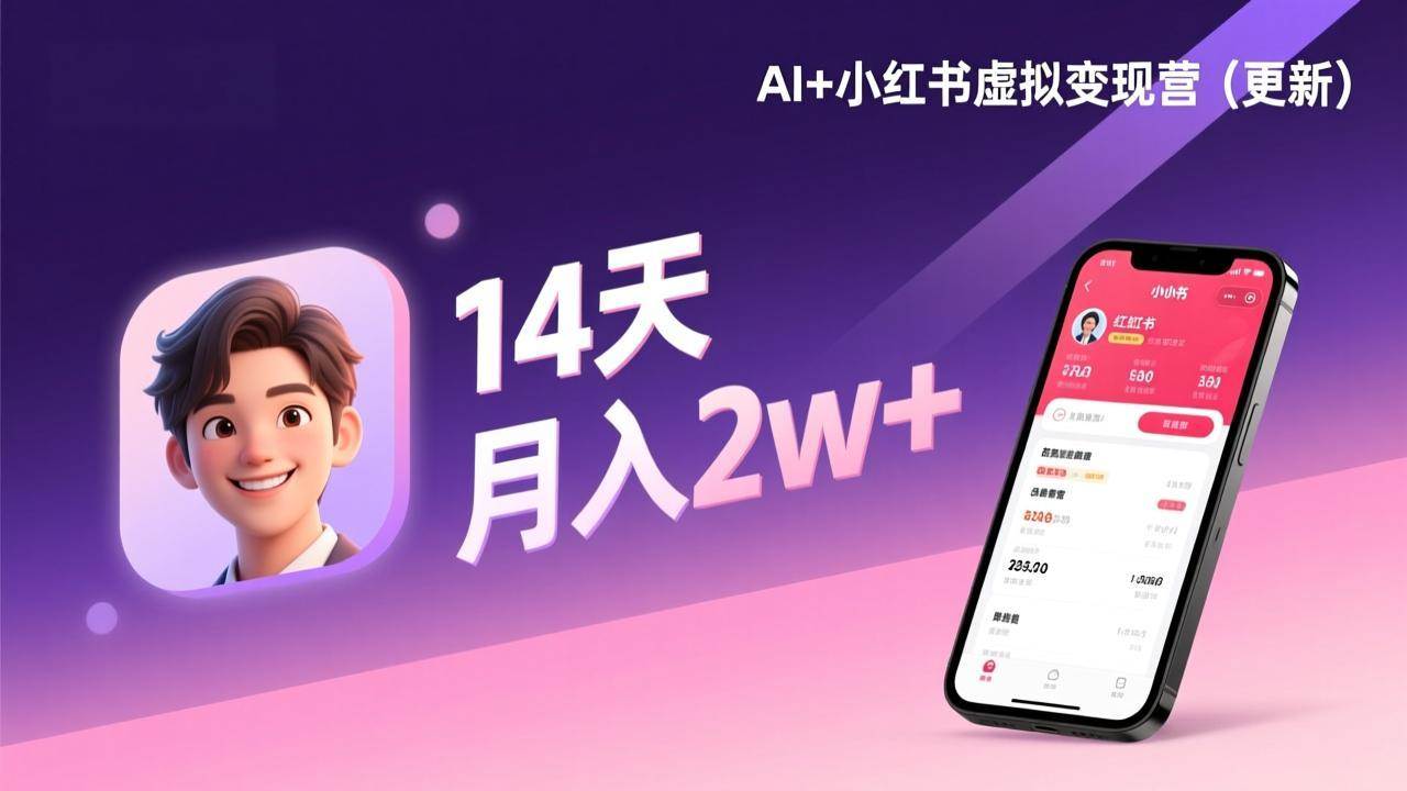 （17275期）AI+小红书虚拟变现营（更新），14天掌握选品、笔记、成交，打造自动化月入2w+事业-来友网创