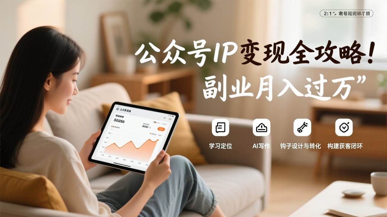 （17275期）公众号IP变现全攻略，学习定位、AI写作、钩子设计与转化，构建获客闭环，副业月入过万-来友网创