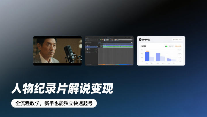 人物纪录片解说变现，全流程教学，新手也能独立快速起号-来友网创