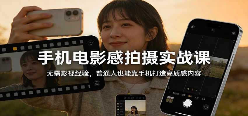 手机电影感拍摄实战课：无需影视经验，普通人也能靠手机打造高质感内容-来友网创