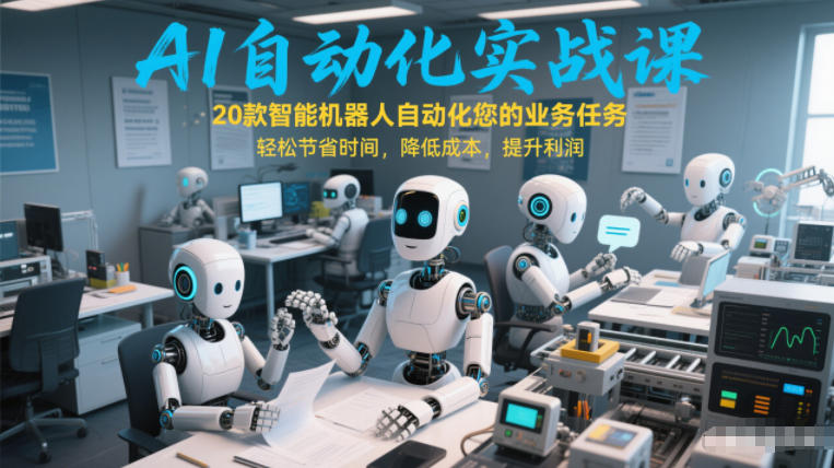 AI自动化实战课：20款智能机器人自动化您的业务任务，轻松节省时间，降低成本，提升利润-来友网创