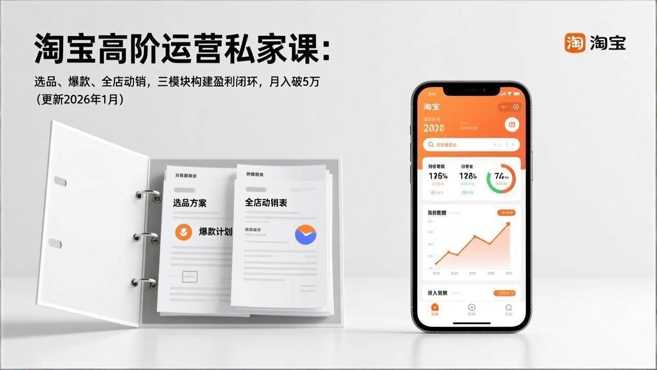 （17280期）淘宝高阶运营私家课：选品、爆款、全店动销，三模块构建盈利闭环，月入破5万（更新26年1月）-来友网创