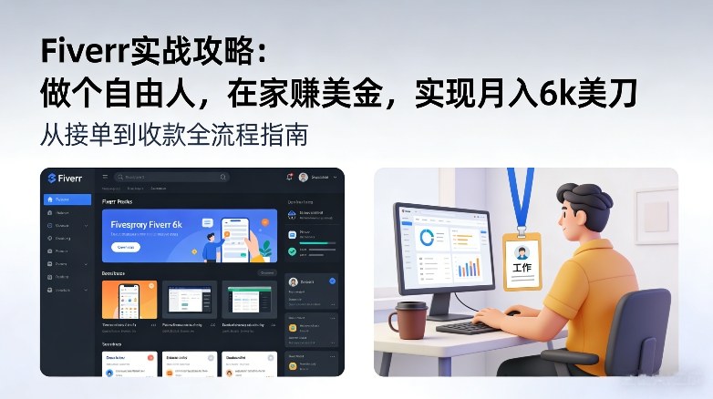 Fiverr实战攻略，做个自由人，在家賺美金，实现月入6k美刀-来友网创