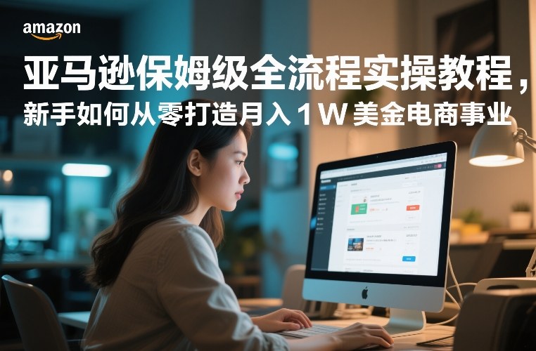 亚马逊保姆级全流程实操教程，新手如何从零打造月入1W美金电商事业-来友网创