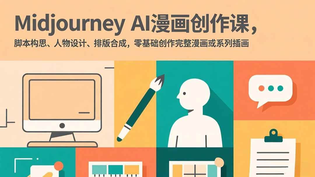 （17299期）Midjourney AI漫画创作课，脚本构思、人物设计、排版合成，零基础创作完整漫画或系列插画-来友网创