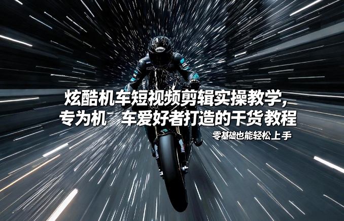 炫酷机车短视频剪辑实操教学，专为机车爱好者打造的干货教程，零基础也能轻松上手-来友网创