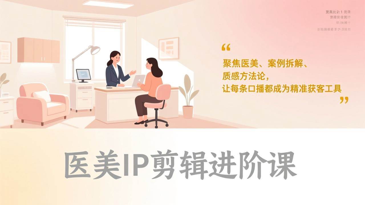 （17303期）医美IP剪辑进阶课，聚焦医美、案例拆解、质感方法论，让每条口播都成为精准获客工具-来友网创