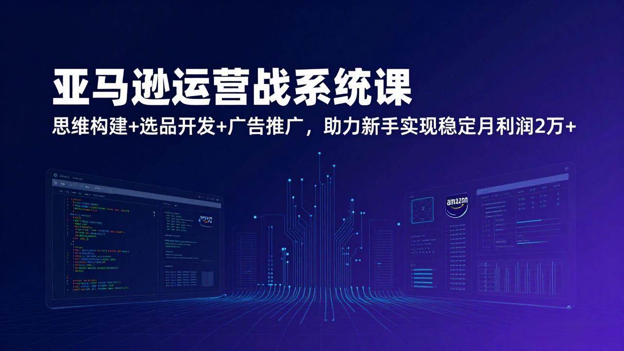 （17311期）亚马逊运营实战系统课，思维构建+选品开发+广告推广，助力新手实现稳定月利润2万+（更新）-来友网创