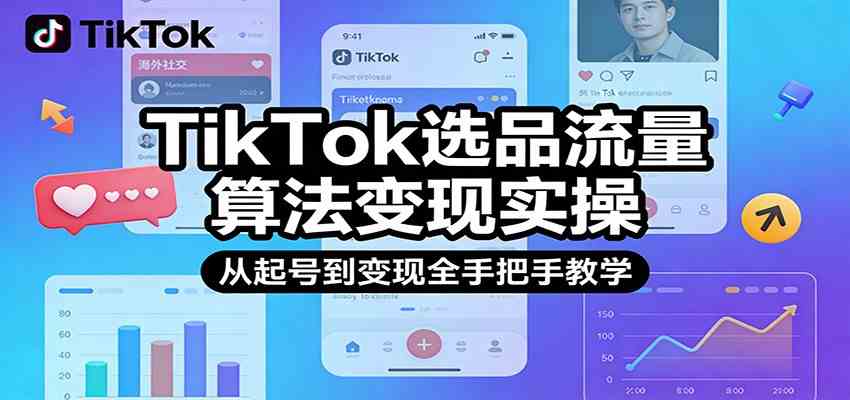 TikTok选品流量算法变现实操，从起号到变现全手把手教学-来友网创