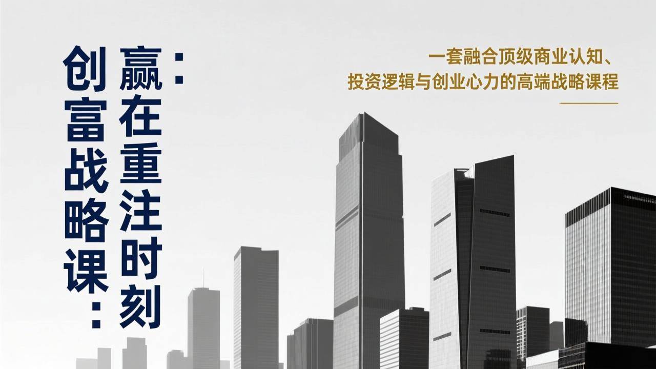 （17337期）《创富战略课：赢在重注时刻》一套融合顶级商业认知、投资逻辑与创业心力的高端战略课程-来友网创
