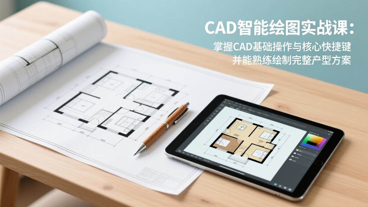 （17348期）CAD智能绘图实战课：掌握CAD基础操作与核心快捷键，并能熟练绘制完整户型方案-来友网创