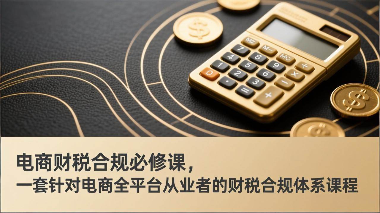 （17359期）电商财税合规必修课，是一套针对电商全平台从业者的财税合规体系课程-来友网创