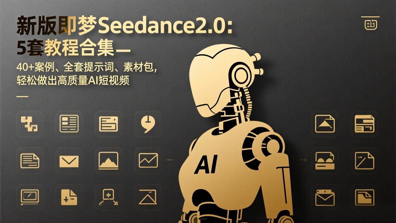 （17398期）新版即梦Seedance2.0：5套教程合集，40+案例、全套提示词、素材包，轻松做出高质量AI短视频-来友网创