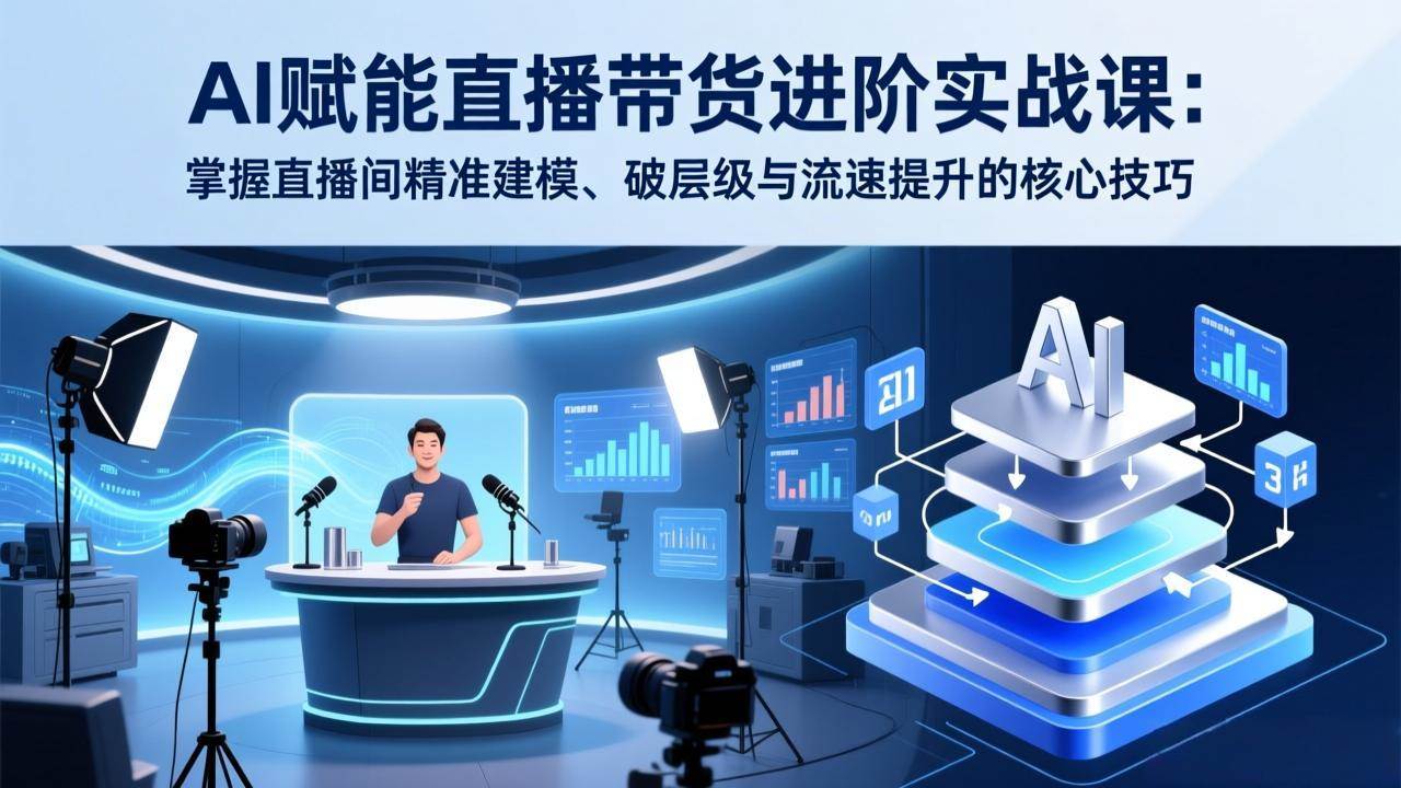 （17405期）AI赋能直播带货进阶实战课：掌握直播间精准建模、破层级与流速提升的核心技巧-来友网创