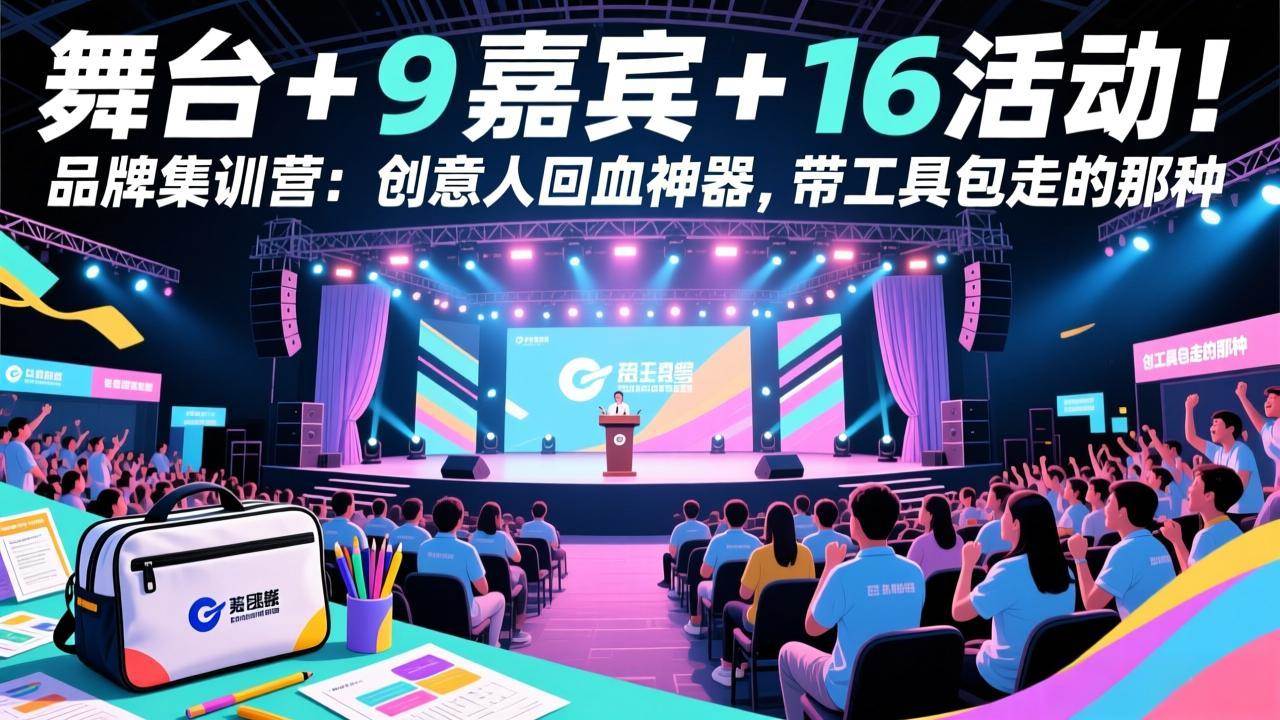 （17413期）舞台 + 9 嘉宾 + 16 活动！品牌集训营：创意人回血神器，带工具包走的那种-来友网创