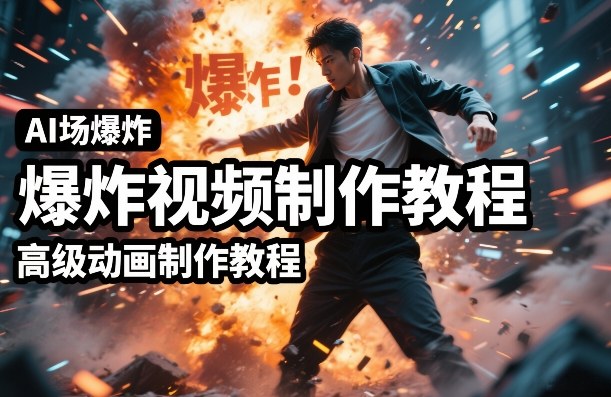 AI场景爆炸视频制作教程，利用人物实拍视频制作出高级的动画特效-来友网创
