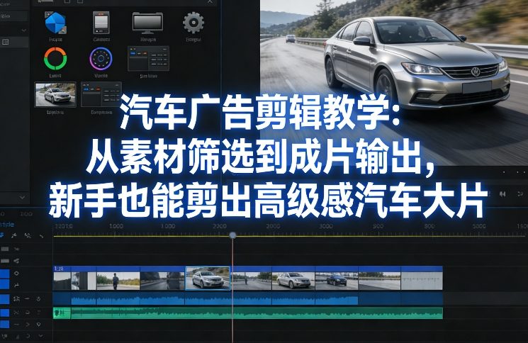 汽车广告剪辑教学：从素材筛选到成片输出，新手也能剪出高级感汽车大片-来友网创