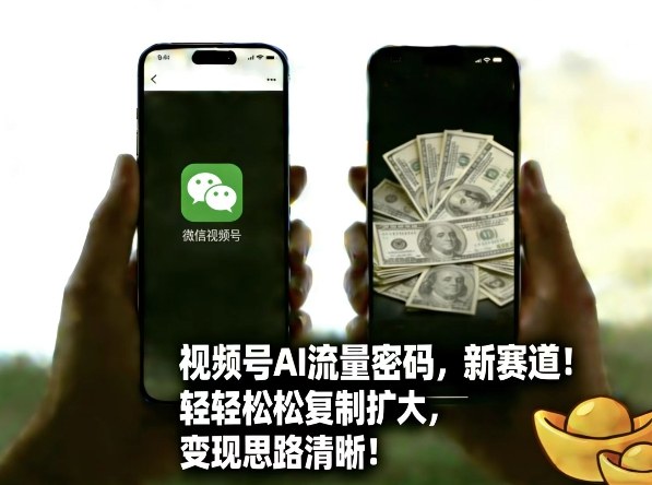 视频号AI流量密码新赛道，轻轻松松复制扩大，变现思路清晰-来友网创