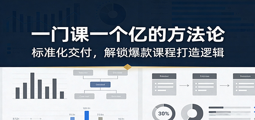 一门课一个亿的方法论：标准化交付，解锁爆款课程打造逻辑-来友网创