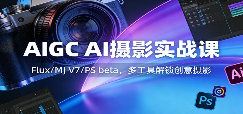 AIGC AI摄影实战课：Flux/MJ V7/PS beta，多工具解锁创意摄影-来友网创