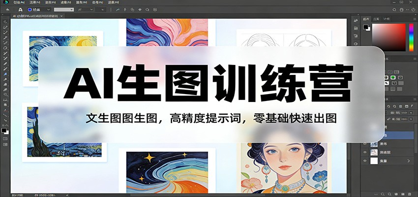 AI生图训练营：文生图图生图，高精度提示词，零基础快速出图-来友网创
