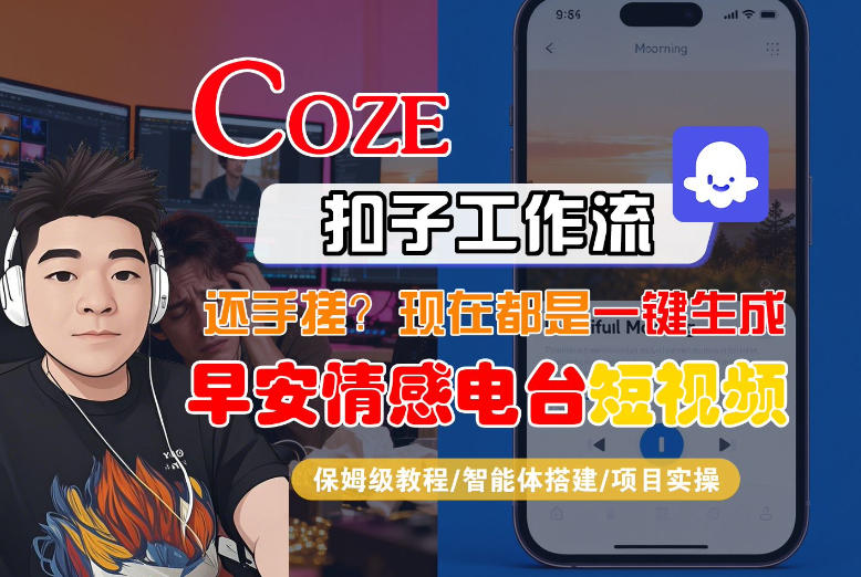 【Coze工作流搭建实操教程】【coze】早安情感电台日签视频还在手动做？用扣子工作流自动生成，省时90%-来友网创
