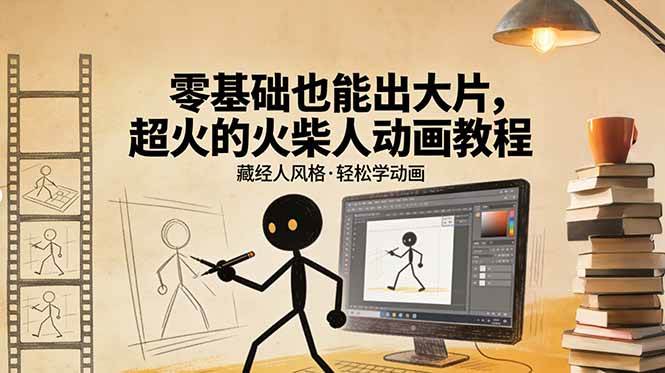 （17464期）零基础也能出大片，超火的火柴人动画教程（藏经人风格）-来友网创
