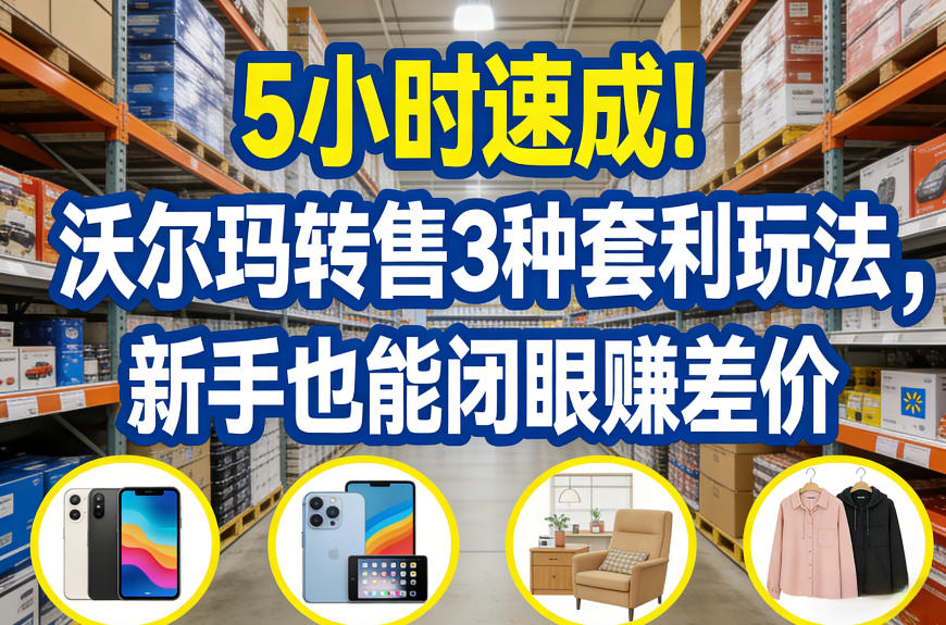 5小时速成！沃尔玛转售3种套利玩法，新手也能闭眼賺差价-来友网创