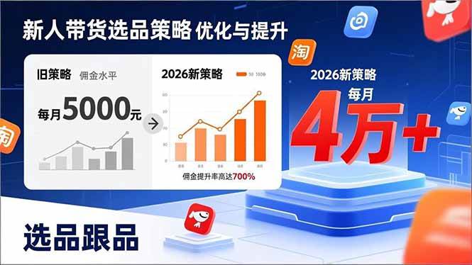 （17480期）新人带货别瞎选品！这套2026全新选品跟品策略，让我的佣金从0做到每月4万+-来友网创