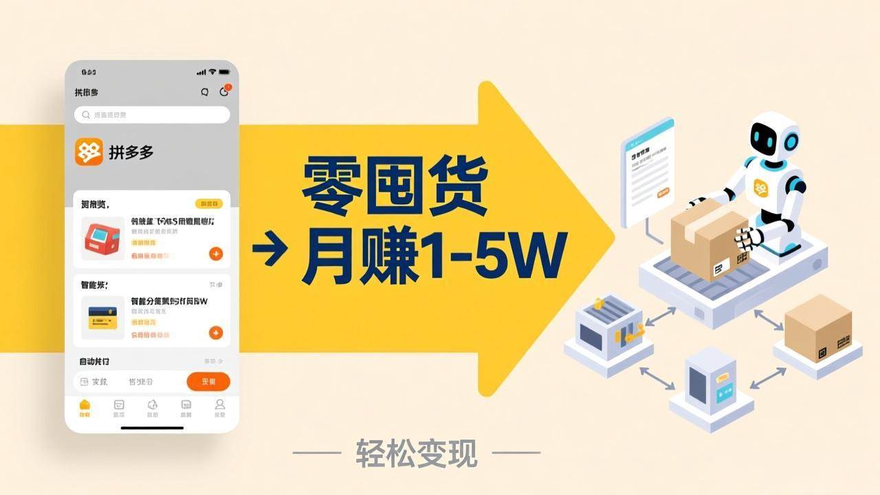 （17490期）不用囤货不用跑单！拼多多虚拟玩法，机器人管理发货和客服，帮你月赚 1-5W-来友网创