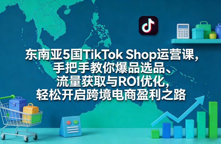 东南亚5国TikTok Shop运营课，手把手教你爆品选品、流量获取与ROI优化，轻松开启跨境电商盈利之路-来友网创