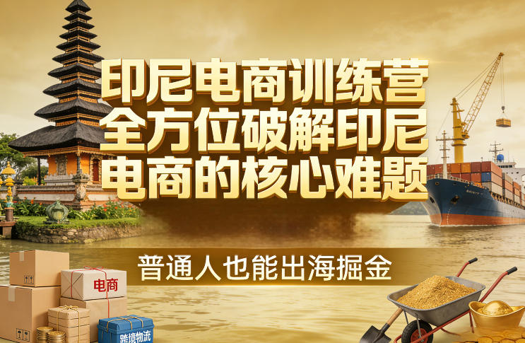 印尼电商训练营，全方位破解印尼电商的核心难题，普通人也能出海掘金-来友网创
