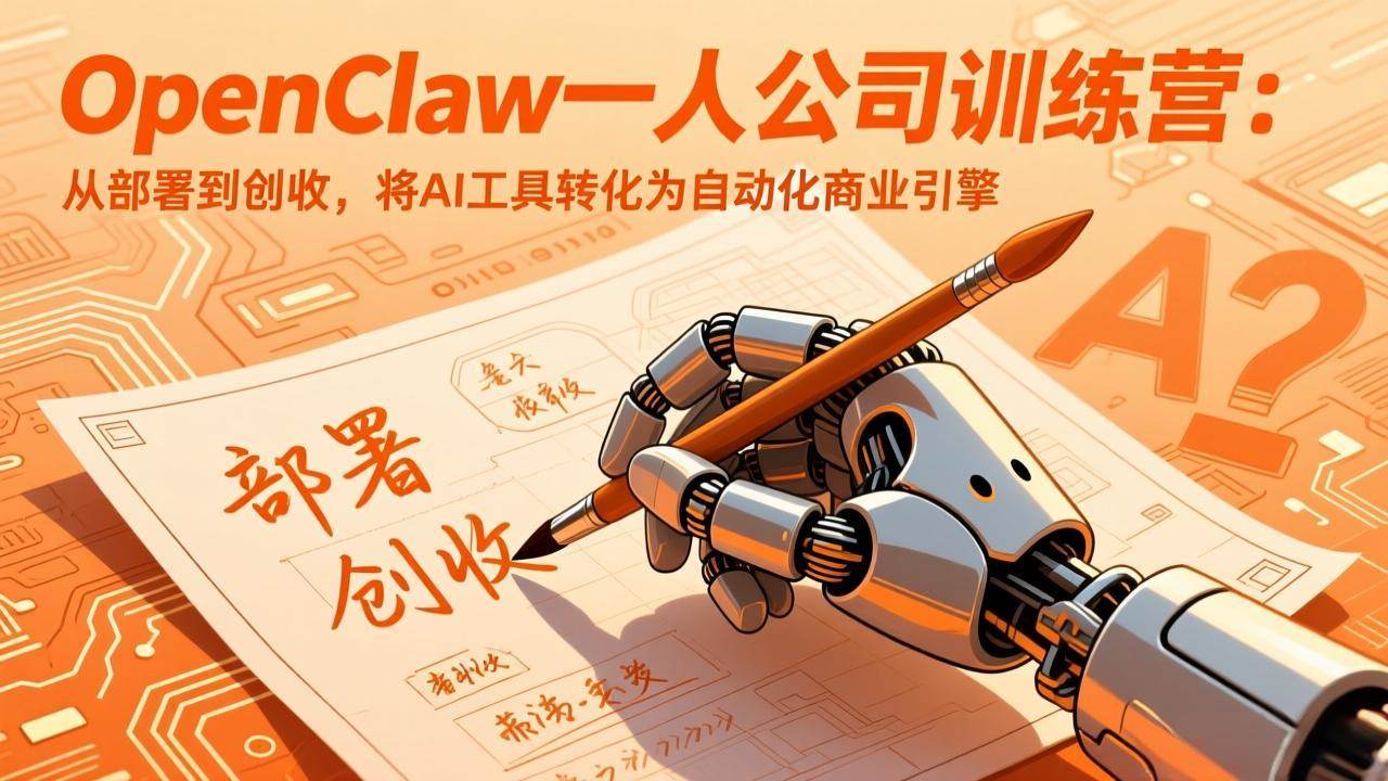 （17540期）OpenClaw一人公司训练营：从部署到创收，将AI工具转化为自动化商业引擎-来友网创