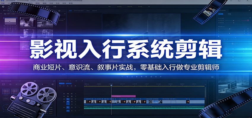 影视系统剪辑，商业短片、意识流、叙事片实战，零基础入行做专业剪辑师-来友网创