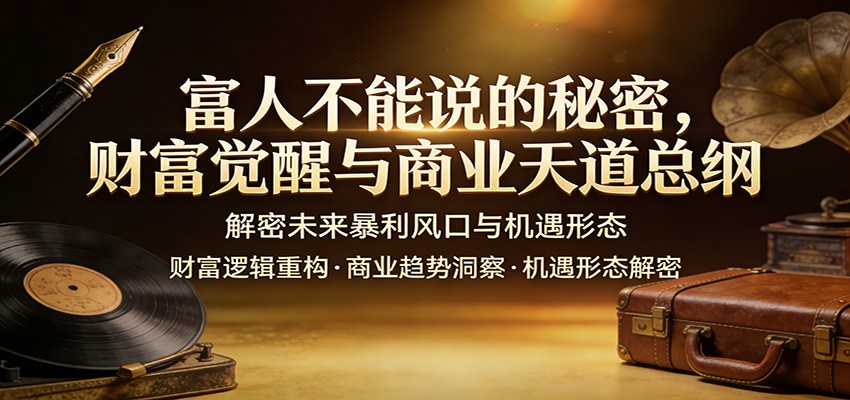 富人不能说的秘密，财富觉醒与商业天道总纲，解密未来暴利风口与机遇形态-来友网创