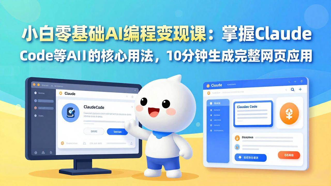 （17562期）小白零基础AI编程变现课：掌握Claude Code等AI工具的核心用法，10分钟生成完整网页应用-来友网创
