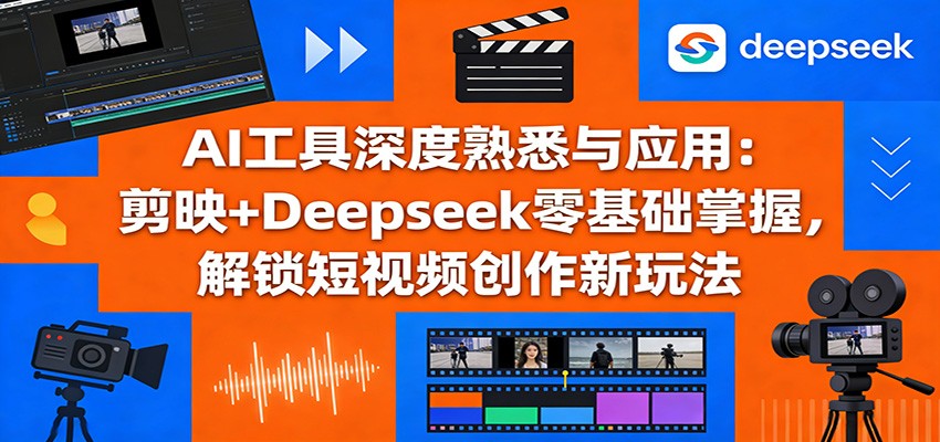 AI工具深度熟悉与应用：剪映+Deepseek零基础掌握，解锁短视频创作新玩法-来友网创