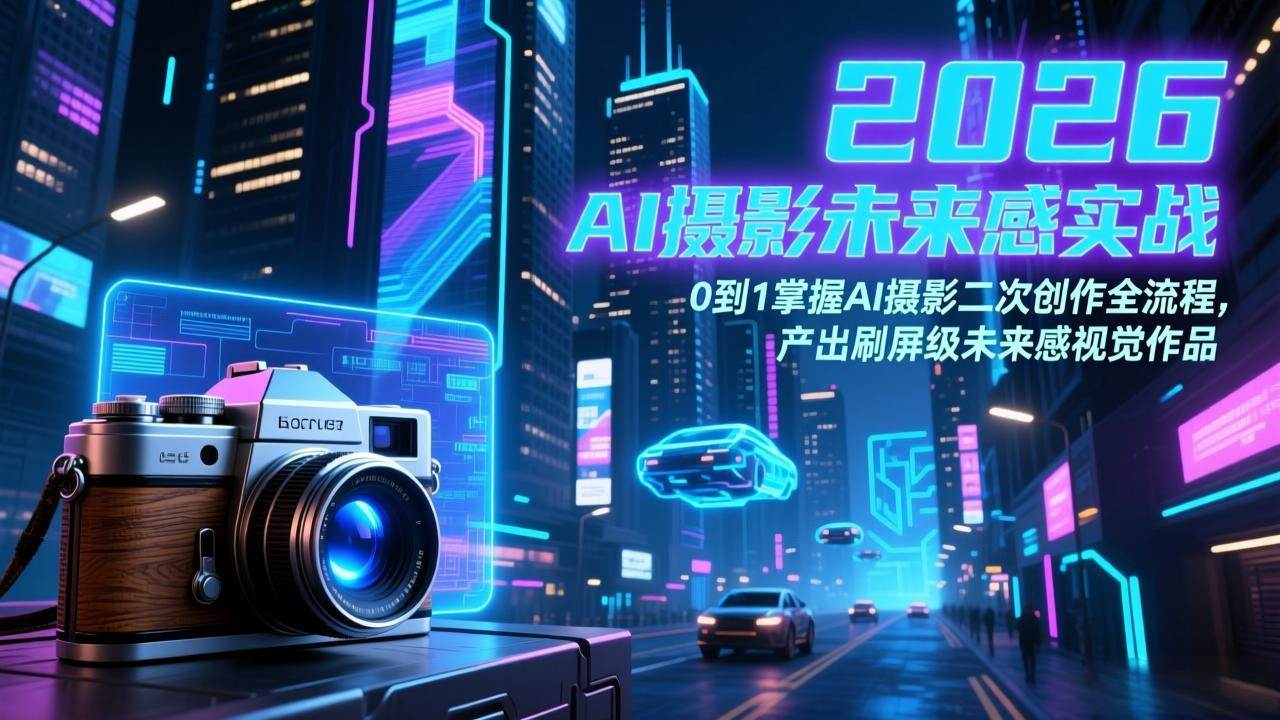 （17584期）2026 AI摄影未来感实战：0到1掌握AI摄影二次创作全流程，产出刷屏级未来感视觉作品-来友网创