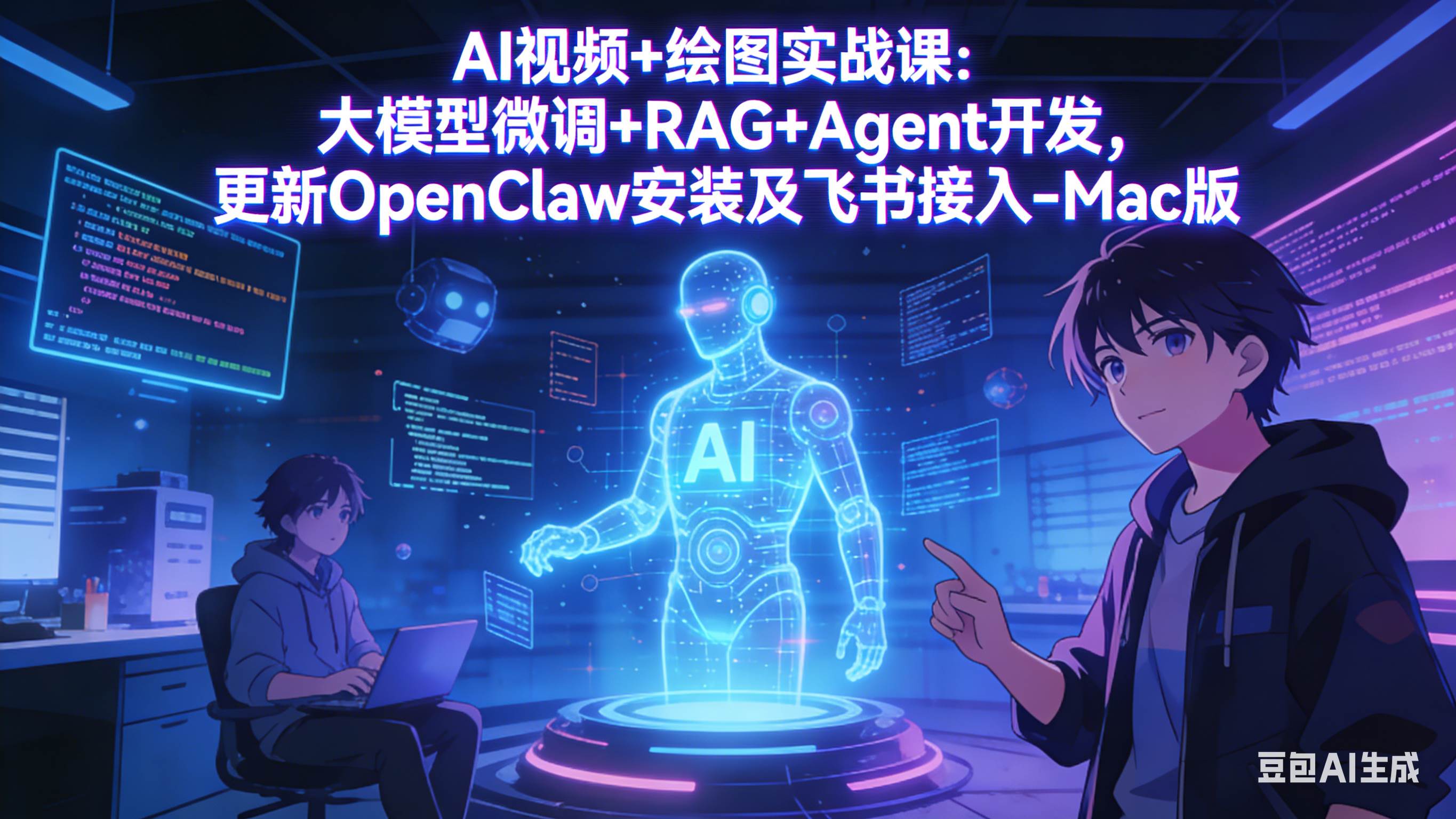 （17594期）AI视频+绘图实战课：大模型微调+RAG+Agent开发，更新OpenClaw安装及飞书接入-Mac版-来友网创
