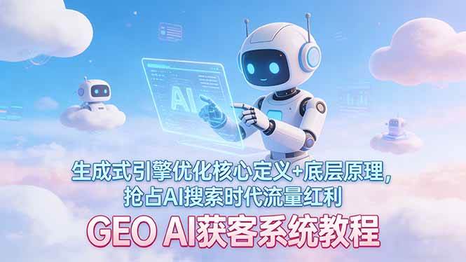 （17604期）GEO AI获客系统教程：生成式引擎优化核心定义+底层原理，抢占AI搜索时代流量红利-来友网创