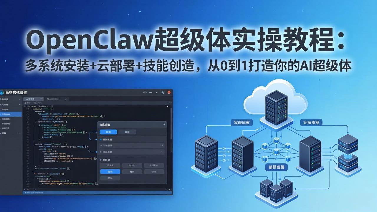 （17603期）OpenClaw-小龙虾 超级体实操教程：多系统安装+云部署+技能创造，从0到1打造你的AI超级体-来友网创