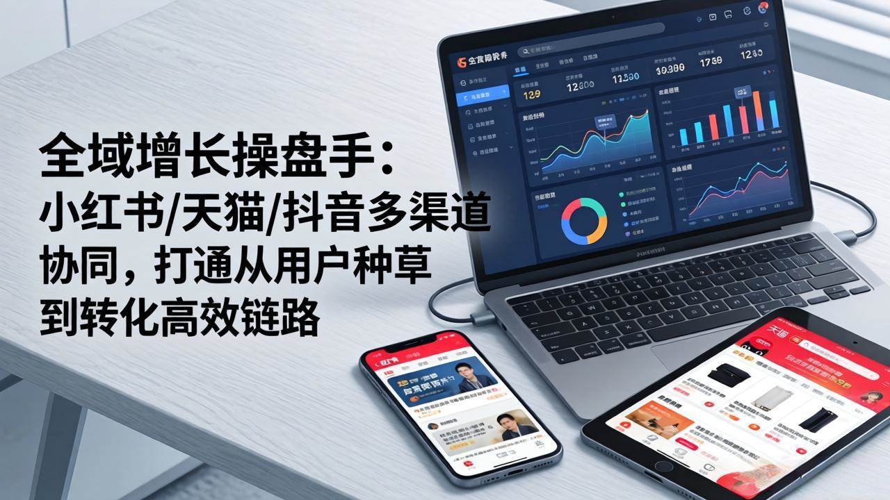 （17605期）全域增长操盘手：小红书/天猫/抖音多渠道协同，打通从用户种草到转化高效链路-来友网创