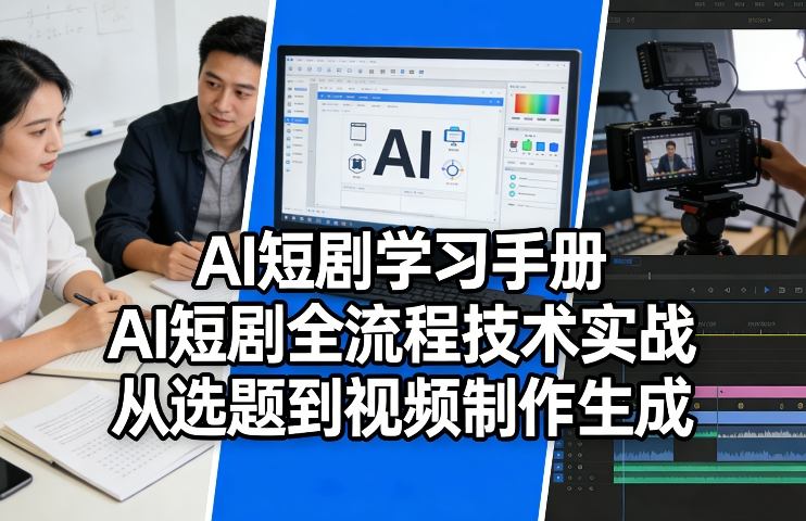 AI短剧学习手册，AI短剧全流程技术实战，从选题到视频制作生成-来友网创