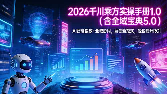 （17625期）2026 千川乘方实操手册 1.0（含全域宝典 5.0）AI 智能投放+全域协同，解锁新范式，轻松提升ROI-来友网创
