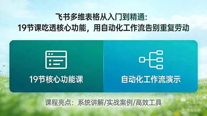 （17634期）飞书多维表格从入门到精通：19节课吃透核心功能，用自动化工作流告别重复劳动-来友网创