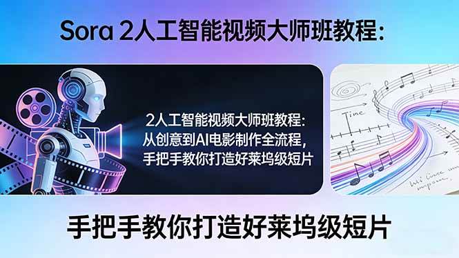 （17688期）Sora 2人工智能视频大师班教程：从创意到AI电影制作全流程，手把手教你打造好莱坞级短片-来友网创